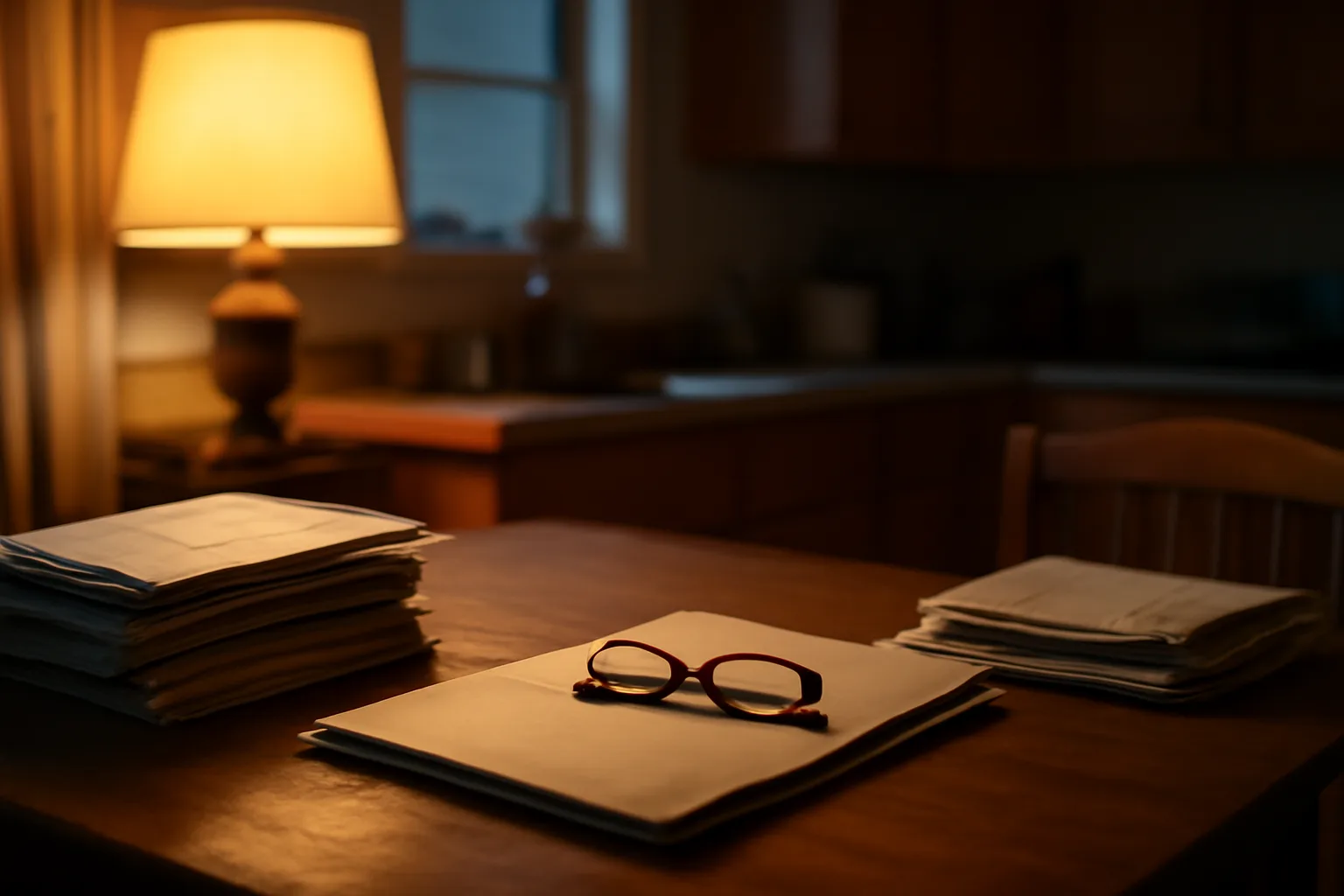 stack of estate mail and paperwork on a kitchen table representing an inherited timeshare decision