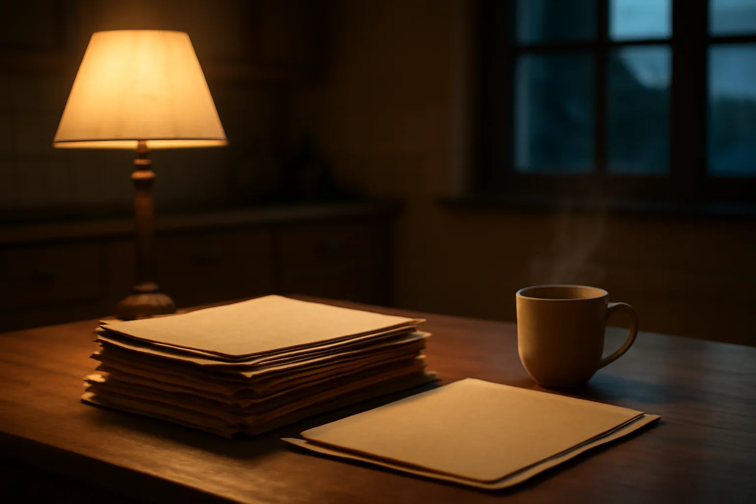 Estate papers and a coffee cup on a kitchen table, representing an inherited timeshare exit decision