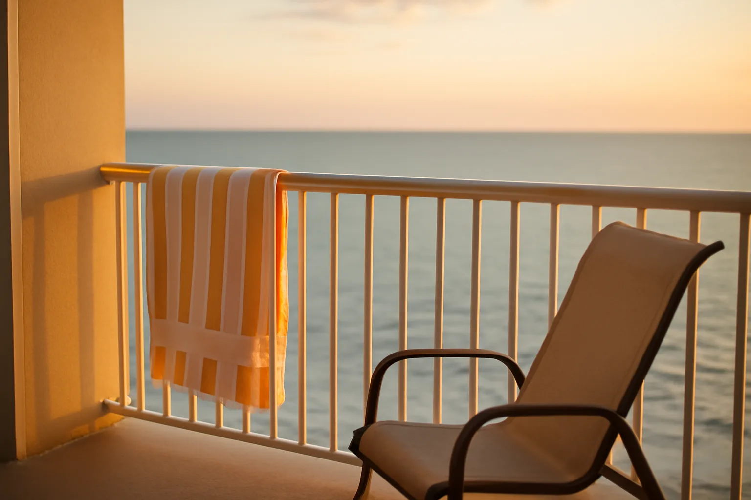 Empty resort balcony at dusk symbolizing owners looking to get rid of a timeshare