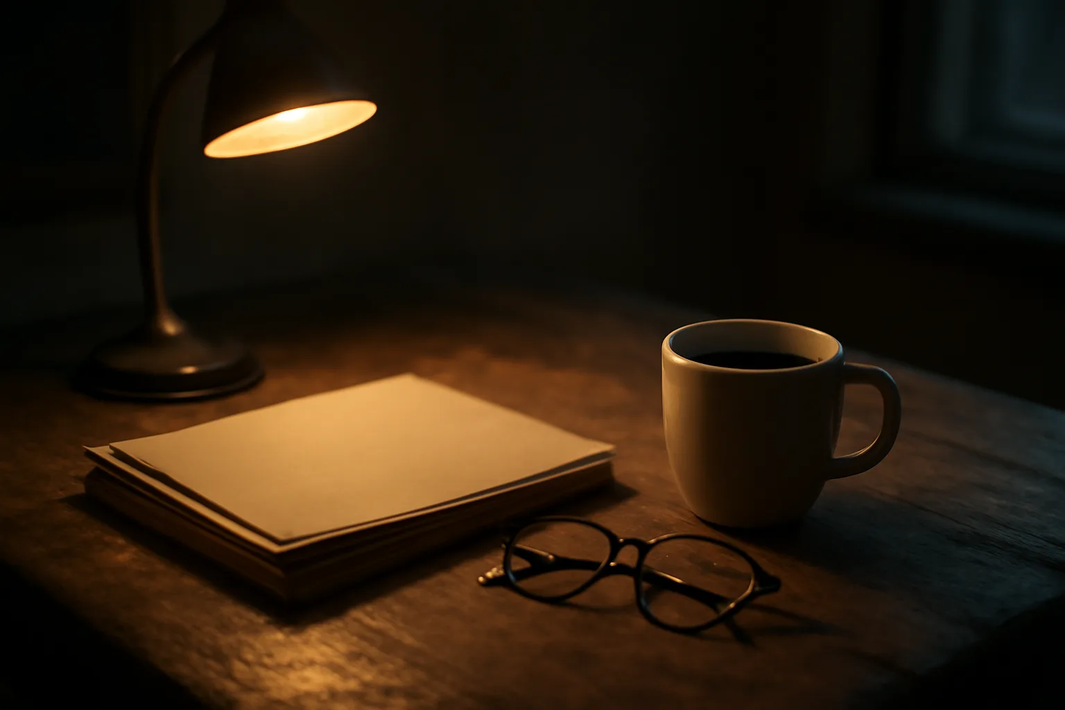Kitchen table at night with folders and coffee, symbolizing sorting out a timeshare mortgage