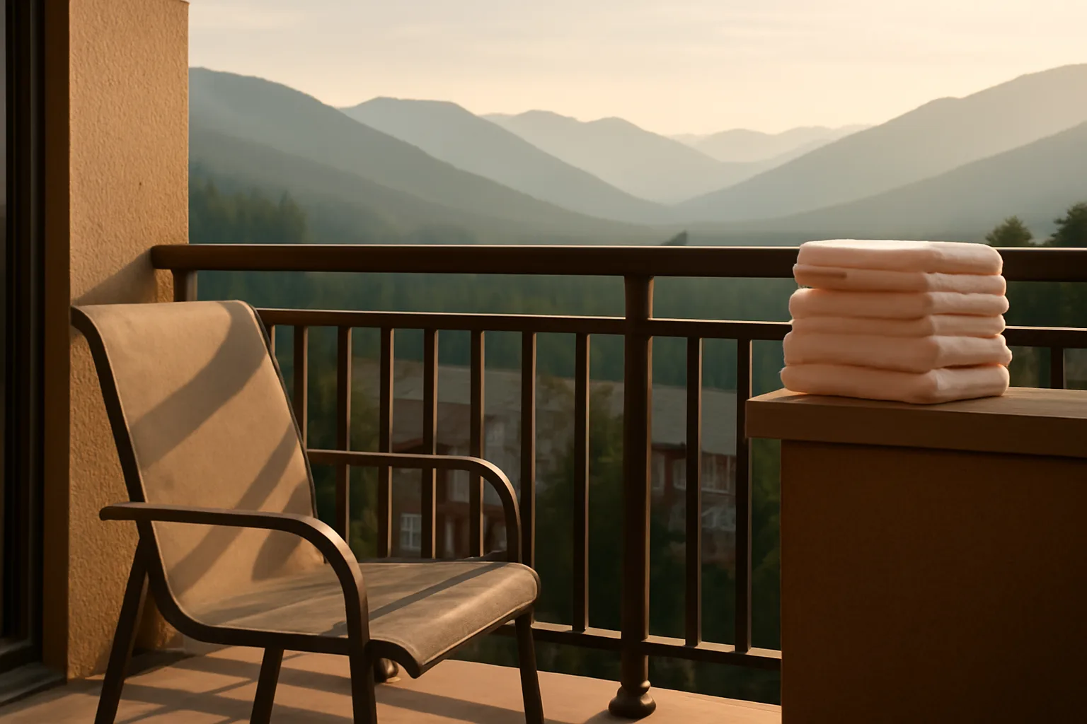 Empty vacation resort balcony representing a WorldMark by Wyndham timeshare owner considering an exit