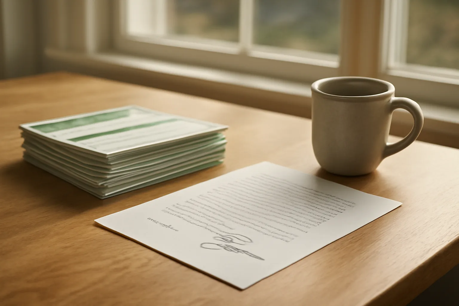 Certified mail receipts and paperwork on a table, representing steps to exit a Wyndham timeshare