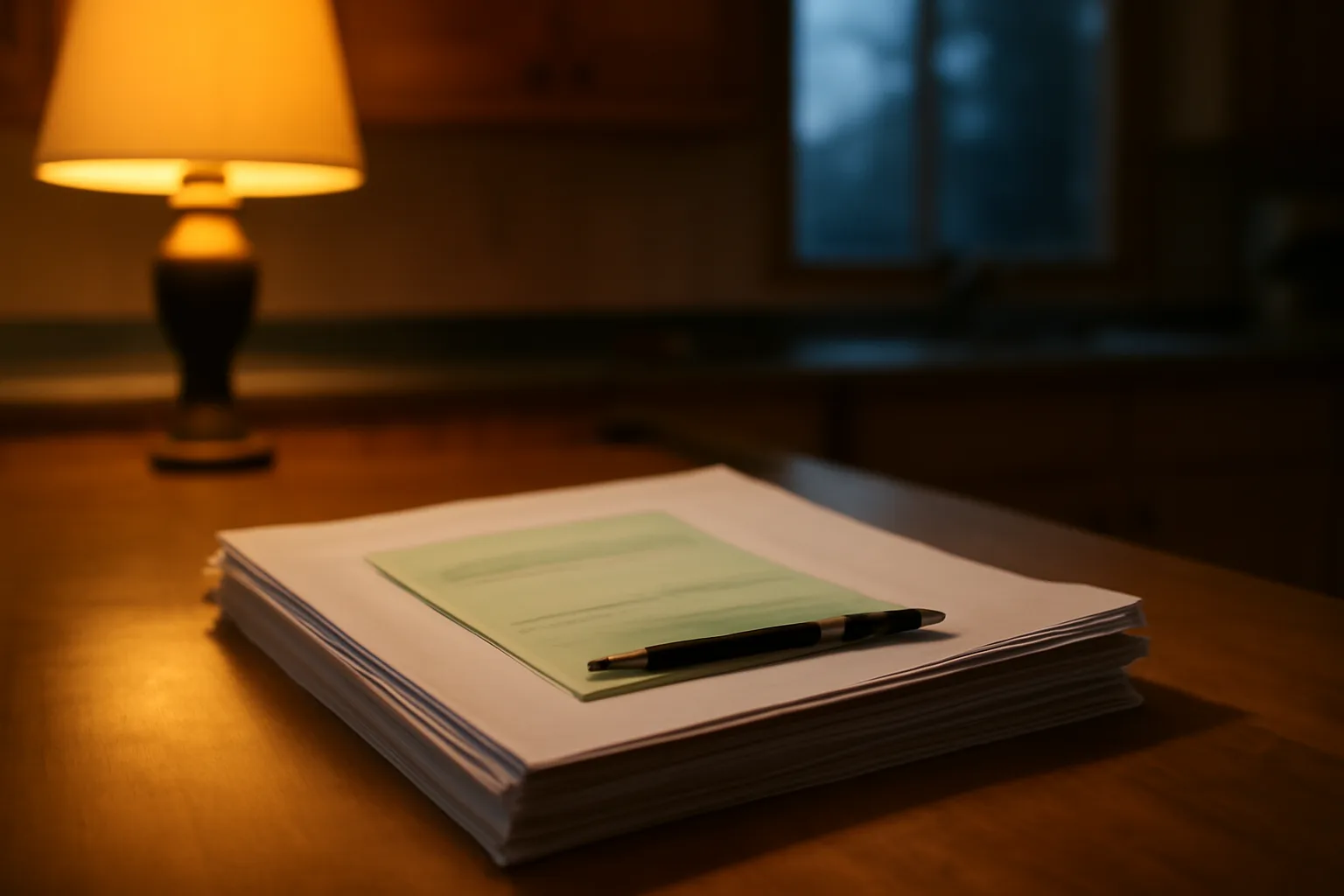 Timeshare contract paperwork and certified mail receipt on a kitchen table