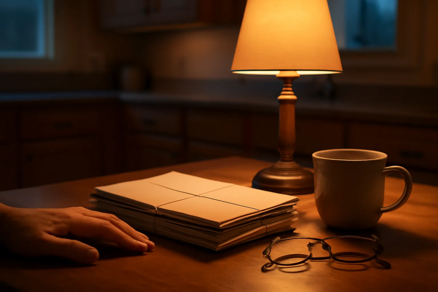Kitchen table with certified mail envelopes representing timeshare consumer law exit paperwork