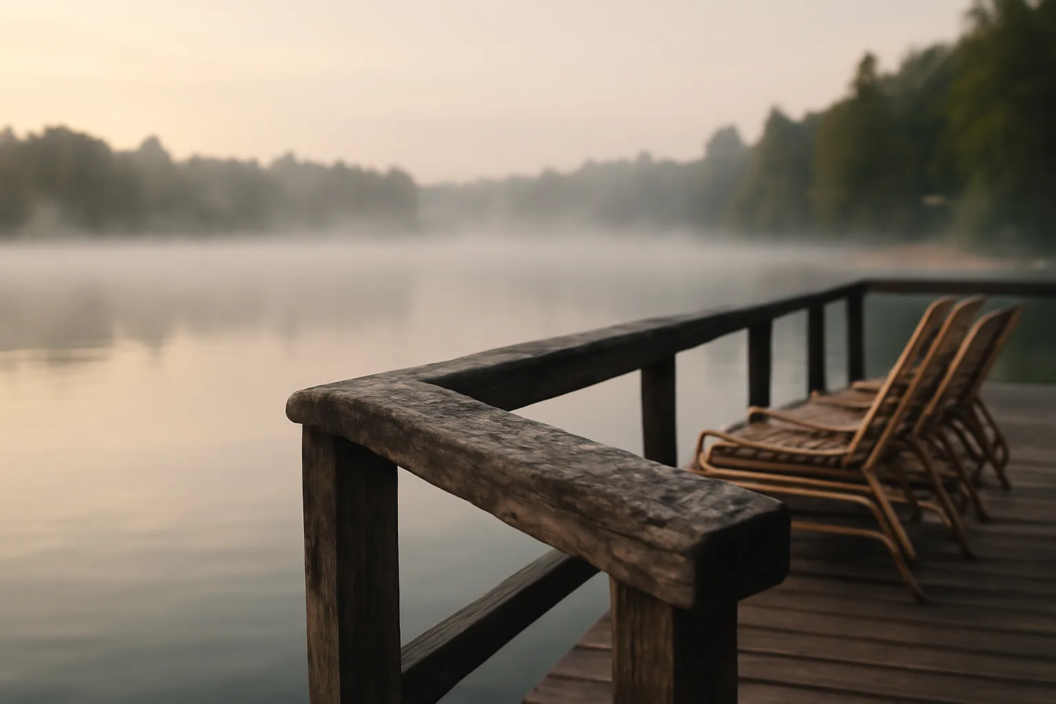 Empty resort dock at dawn representing the search for a guaranteed timeshare exit
