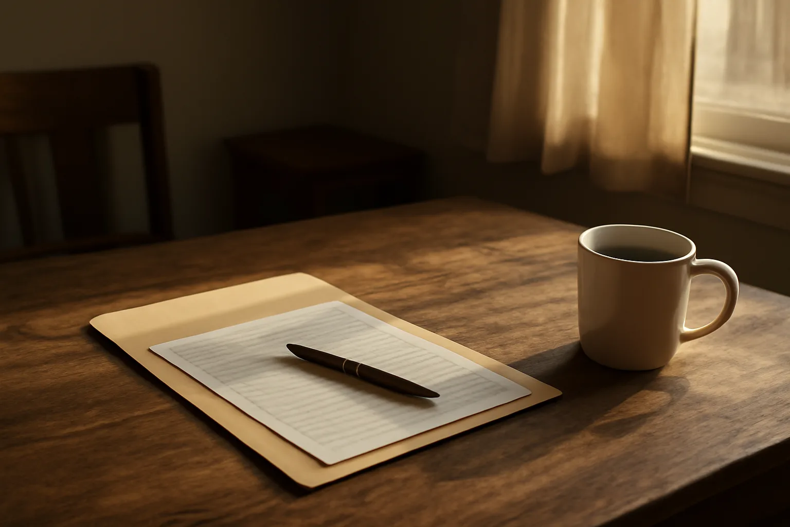 Home office desk with certified mail receipt, representing timeshare exit paperwork process