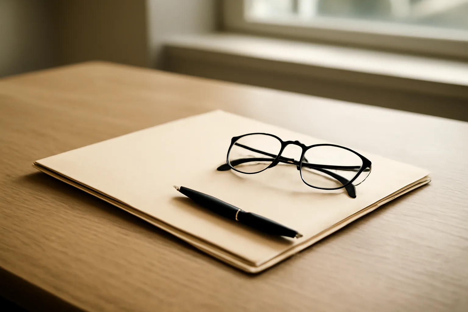 Closed folder and pen on desk representing timeshare contract review and exit decision