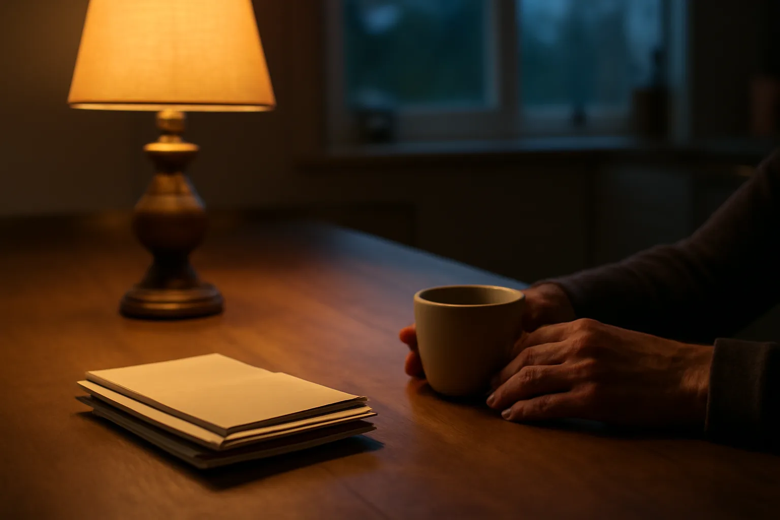Homeowner reviewing mail at a kitchen table while considering timeshare exit services