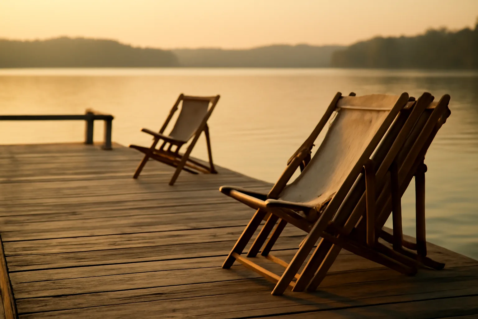 Empty resort dock at sunset symbolizing the search for timeshare relief