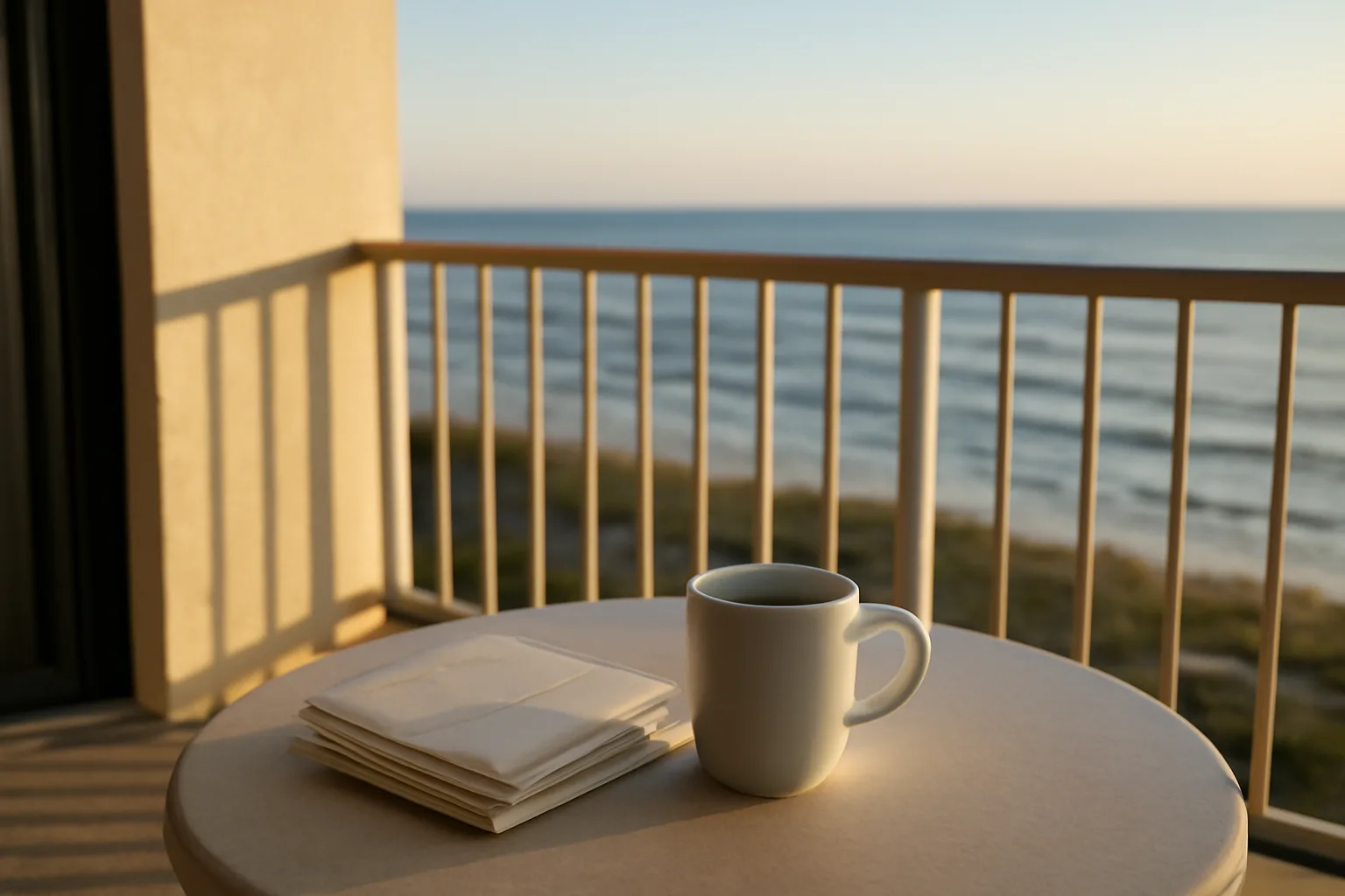 Resort balcony at sunrise representing the real cost of timeshare maintenance fees