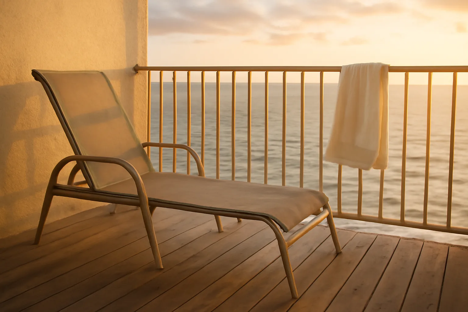 Empty resort balcony at sunset representing the true cost of timeshare ownership