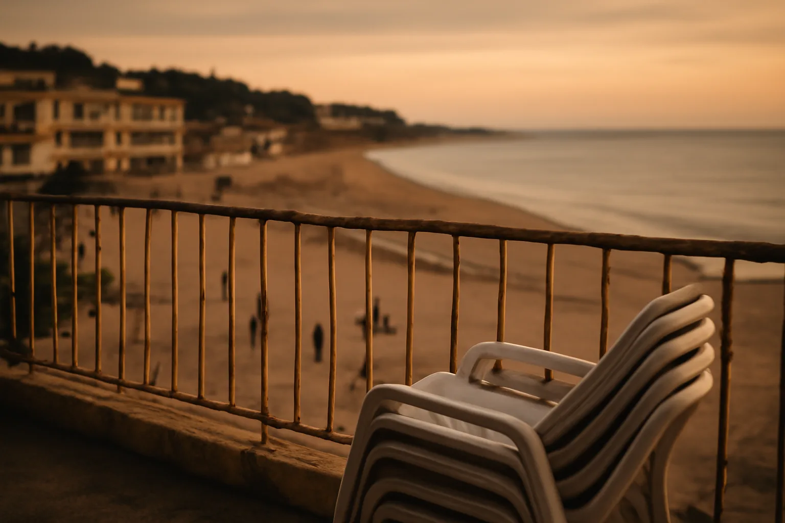 Empty resort balcony at dusk symbolizing the search for the best way to get rid of a timeshare