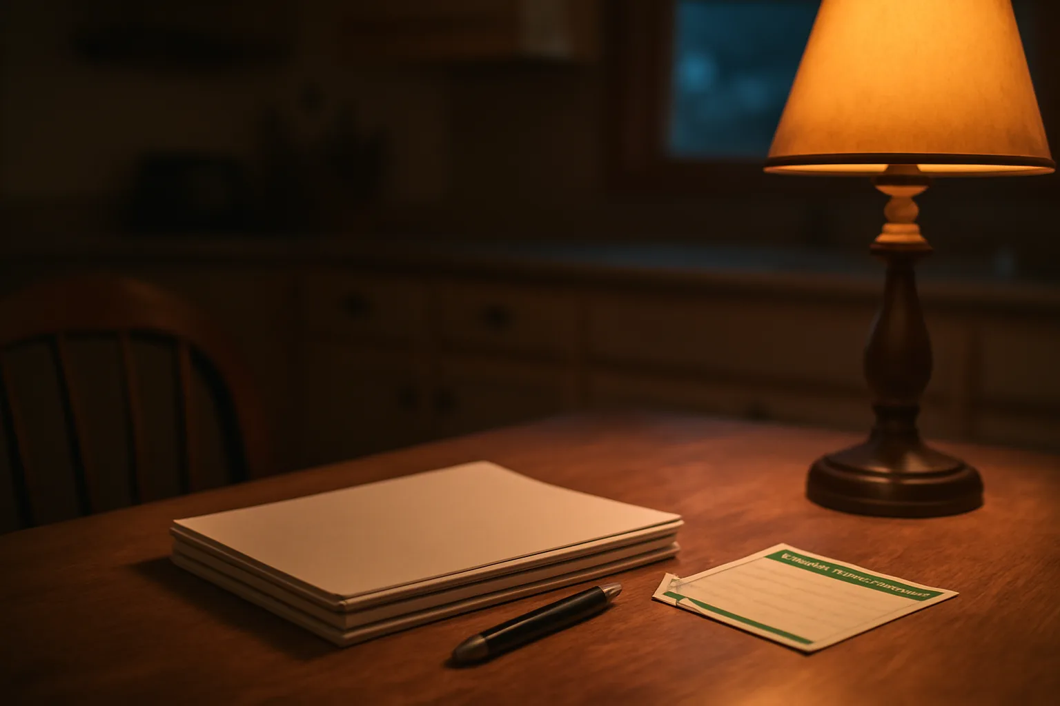 Papers and a certified mail receipt on a kitchen table, representing canceling a timeshare contract