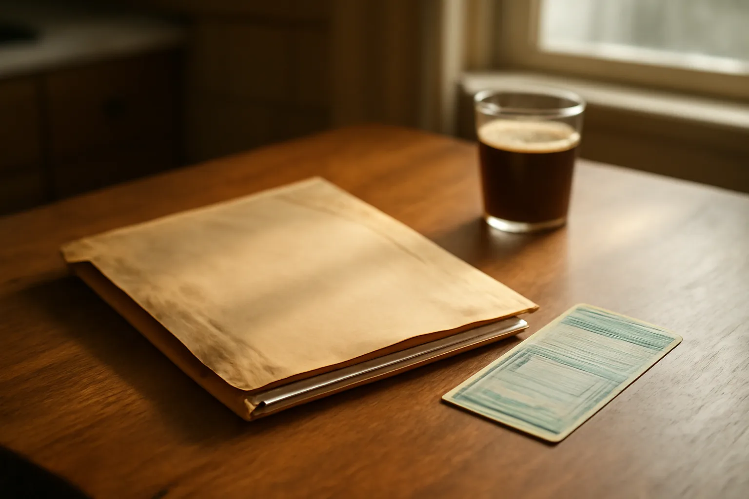 Contract papers and a certified mail receipt on a kitchen table, representing steps to cancel a timeshare