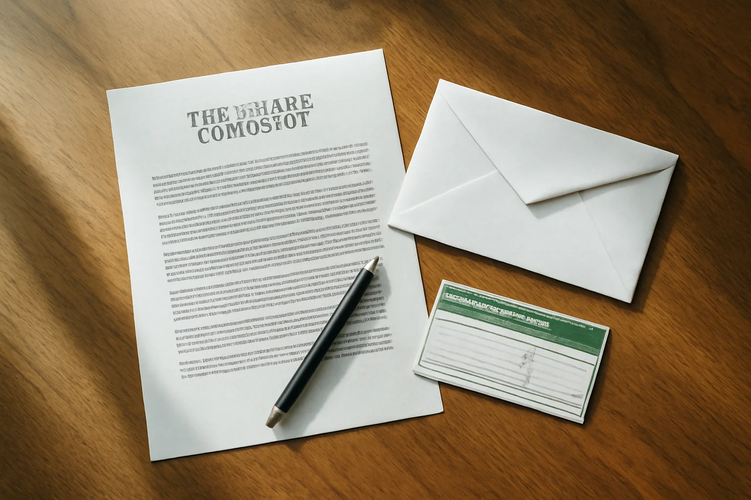 Timeshare contract and certified mail envelope on desk, cancellation rescission process
