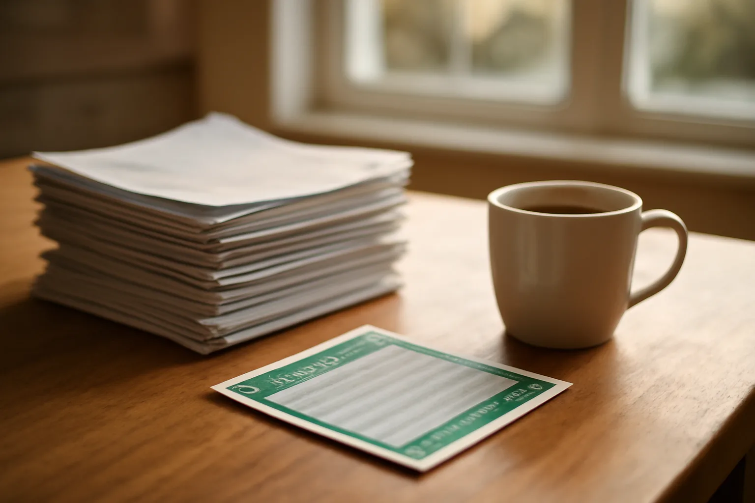 Documents and mail receipt on a table representing steps to exit a timeshare