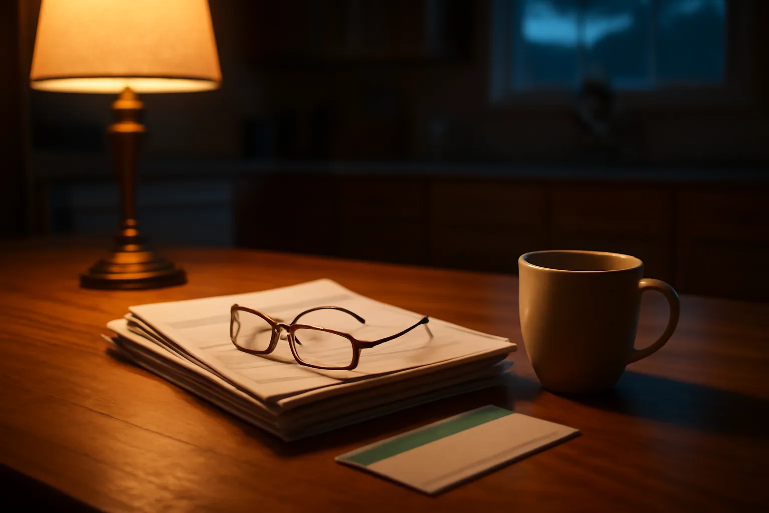 Contracts and mail receipt on a kitchen table representing a timeshare exit decision