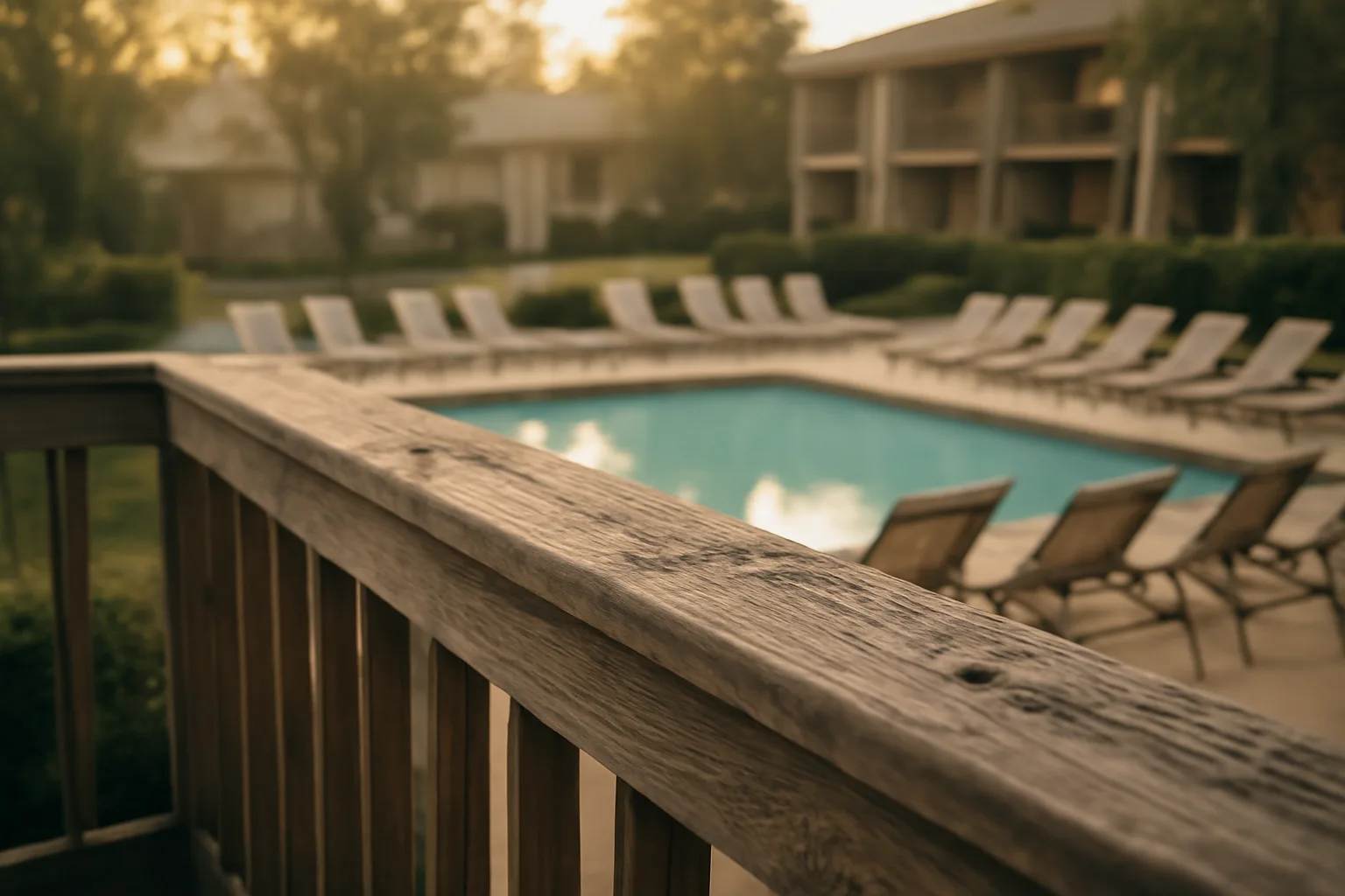 Empty resort courtyard at dawn representing the decision to exit a timeshare legally