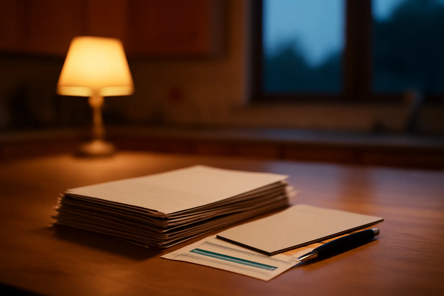 Folded paperwork and a pen on a table representing a timeshare exit letter