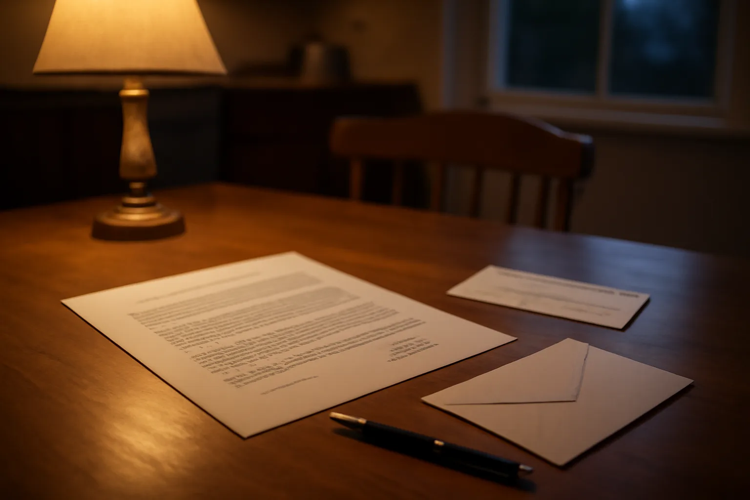 Contract papers and a mailing receipt on a table, representing a timeshare cancellation deadline