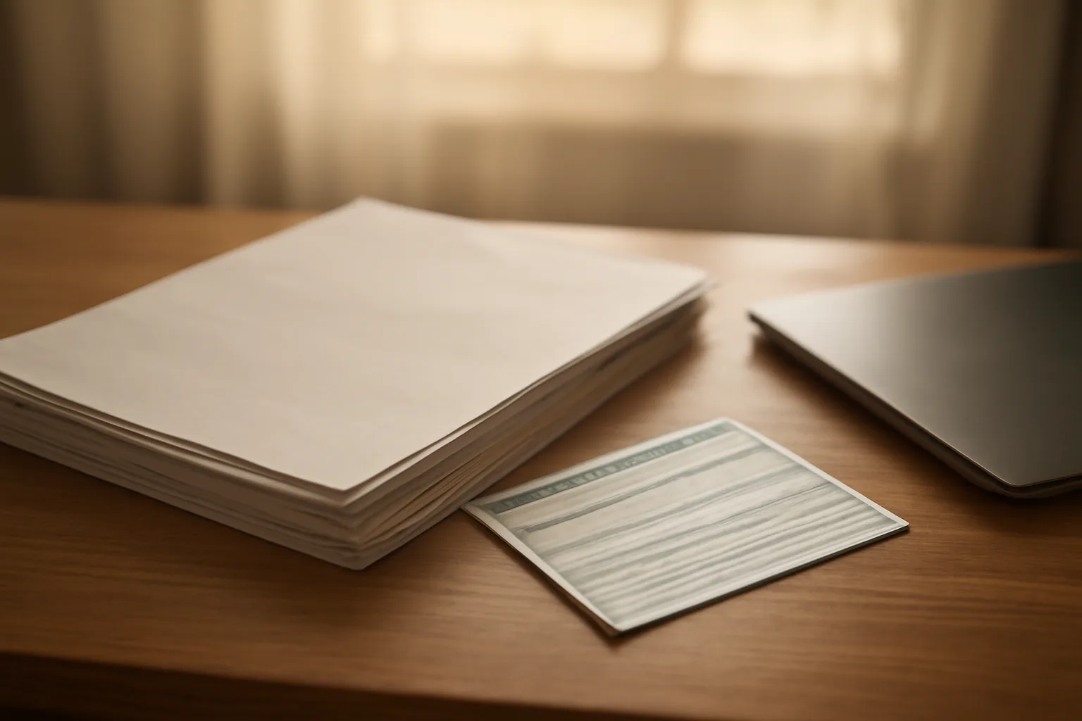 Blank contract papers and a mail receipt on a desk representing timeshare cancellation paperwork