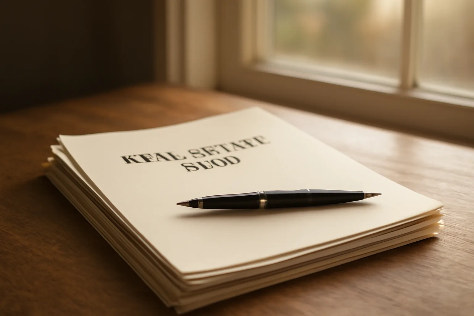 Deed paperwork and pen on a desk representing canceling a Wyndham timeshare