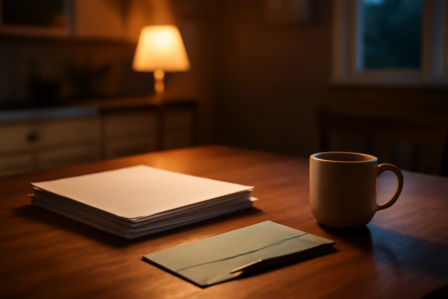 Contract papers and certified mail receipt on a kitchen table, representing how to cancel timeshare contracts