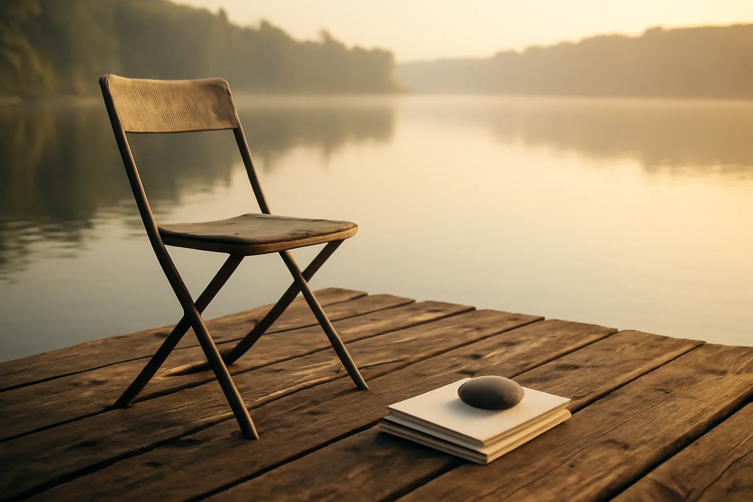 Empty chair and envelopes on a dock, symbolizing the process to cancel timeshares