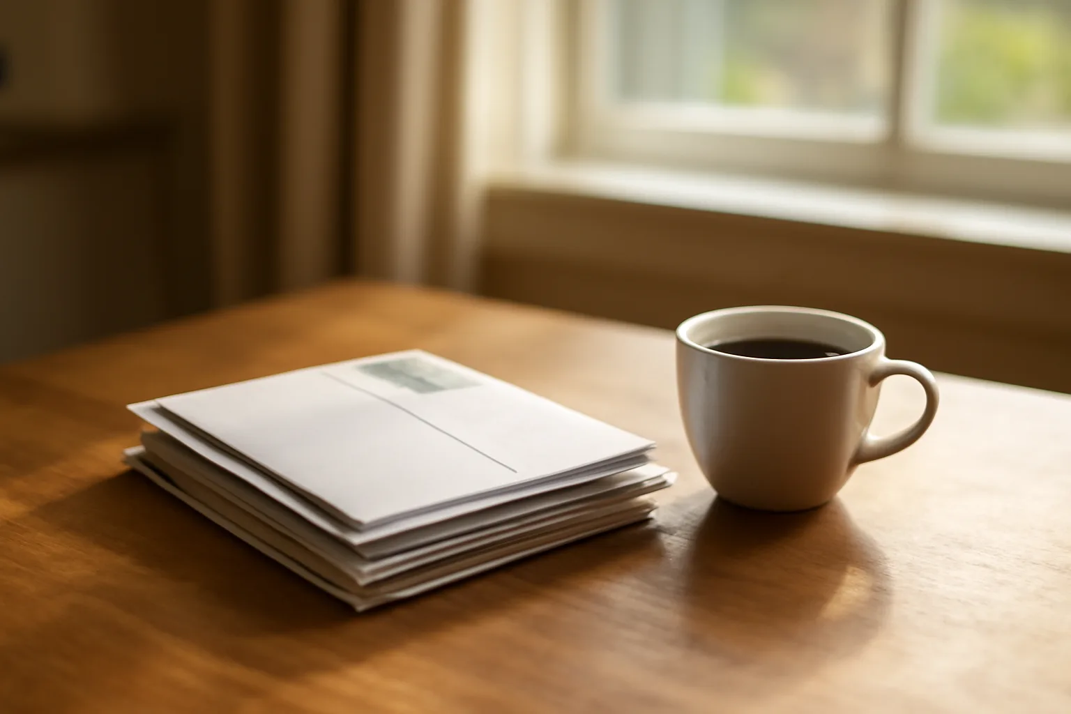 Certified mail receipt and papers on a kitchen table representing a timeshare cancellation notice