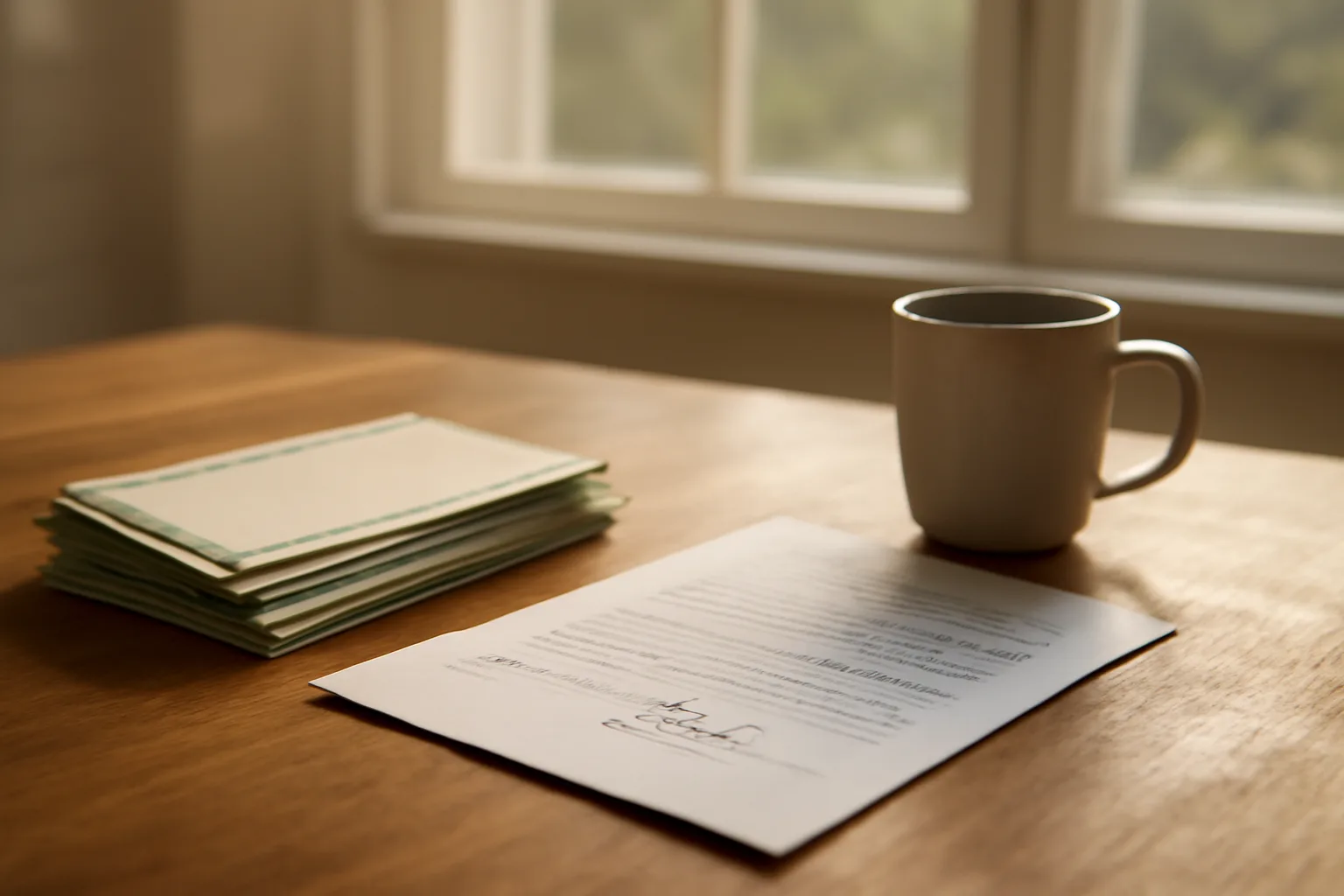 Contract and certified mail receipts on a table representing a Wyndham timeshare exit process