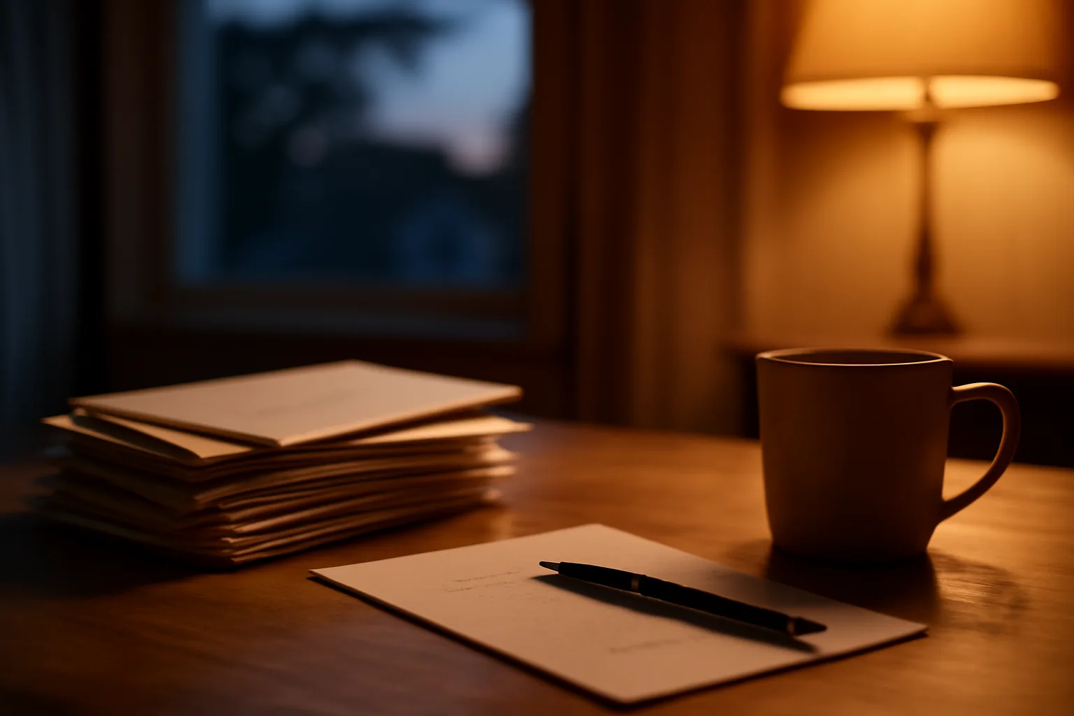 Kitchen table scene with paperwork and pen, evoking a timeshare owner reviewing exit options