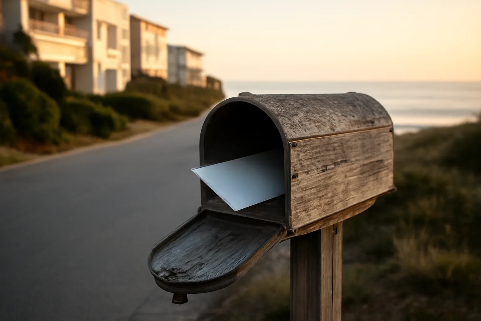 Certified mail receipt in a mailbox, representing how to legally get out of a timeshare