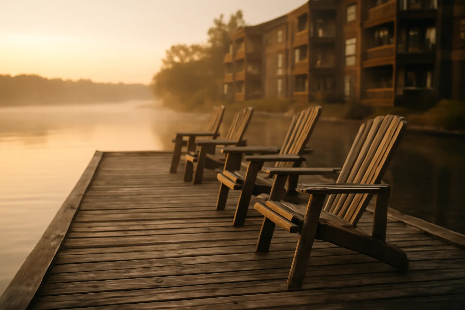 Empty vacation condo balcony at dawn, evoking a timeshare owner reconsidering ownership