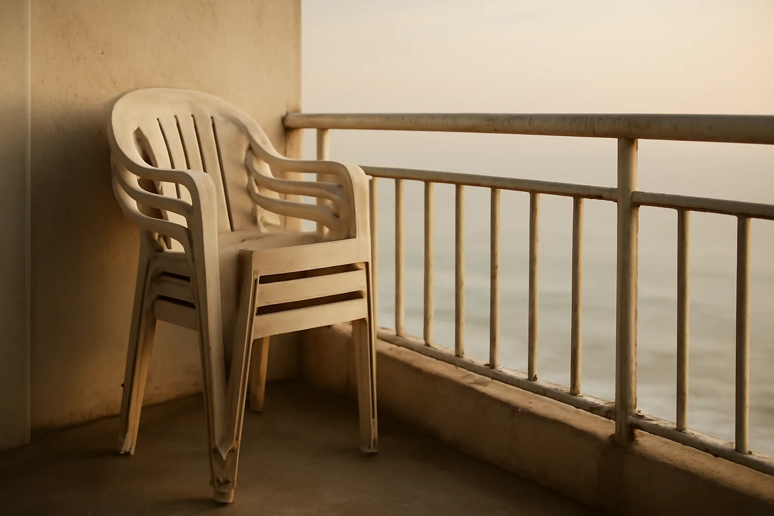 Empty resort balcony at dawn representing the ongoing cost of timeshare maintenance fees