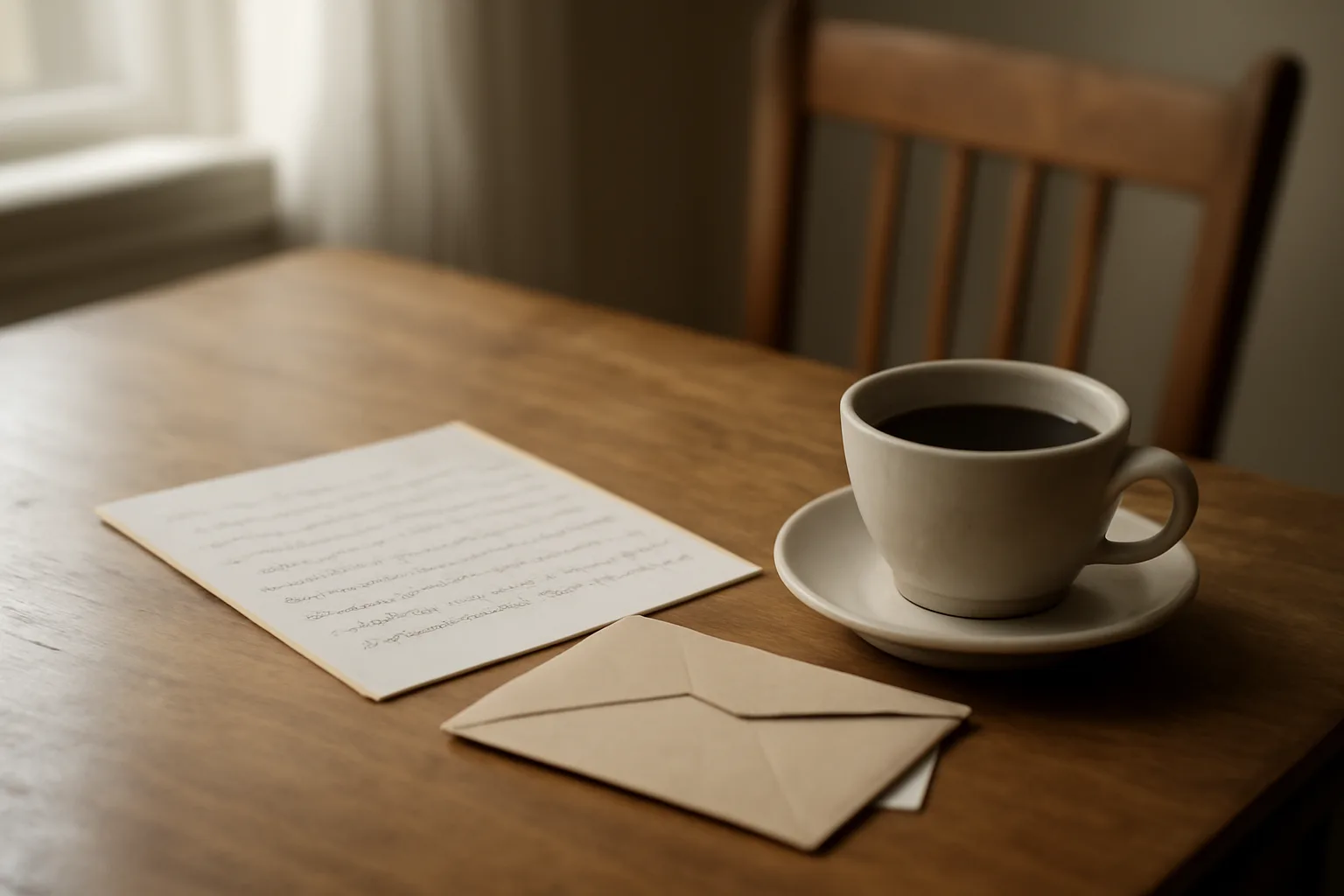 Handwritten cancellation letter and certified mail receipt on a kitchen table