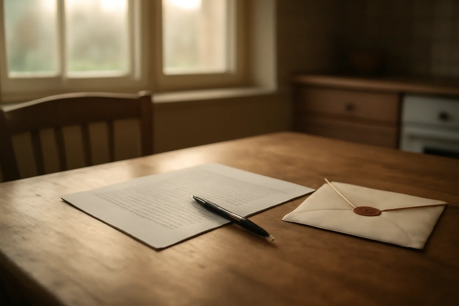 Envelope and signed contract on a table representing a timeshare rescission letter