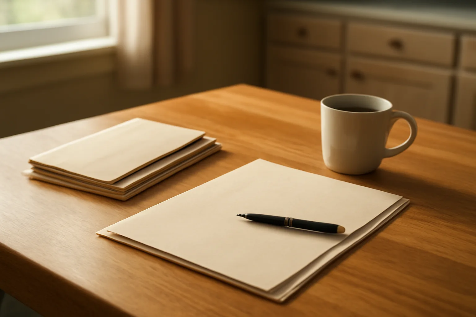 Certified mail envelopes and paperwork on a kitchen table, representing the timeshare cancellation law process