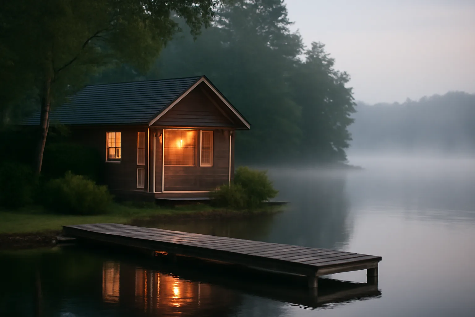 Lakeside vacation home at dawn representing vacation home mortgage rescission questions