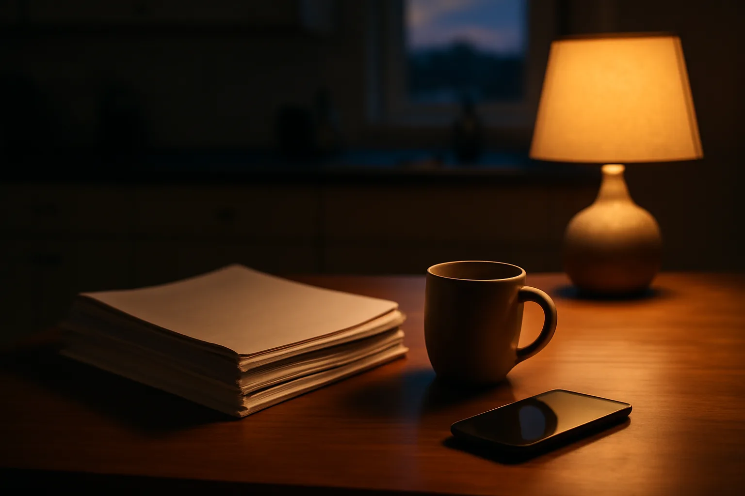 Stack of contract papers on a kitchen table during the timeshare exit process
